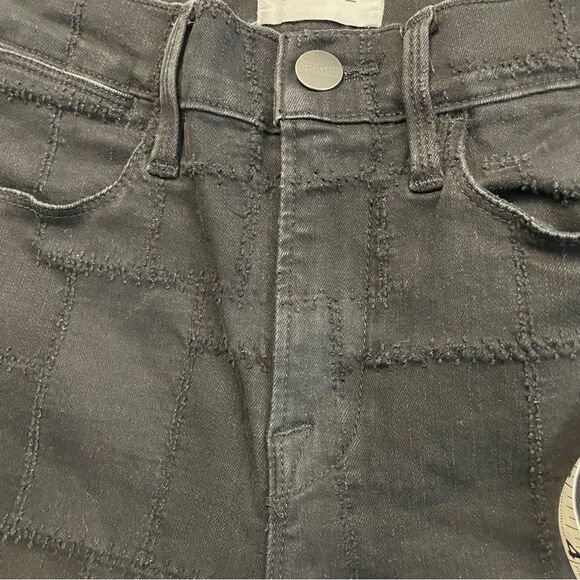 FRAME Le High Skinny Jeans‎ Laser Patchwork in Black Noir Multi size 26 - Picture 13 of 13